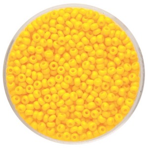 Eigelb-farbene Rocailles Perlen (2,6 mm) zum Schmuckbasteln.