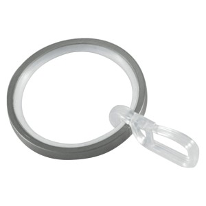 Anelli Gardinia Windsor, effetto acciaio inox, con inserto e gancio per pieghe, set da 10.