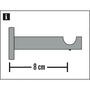 Supporto aperto Gardinia Chicago, nero opaco, per bastoni per tende da 20 mm.