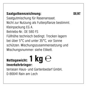 Emballage Living Nature Trockenrasen 1 kg : Semences pour gazons secs.