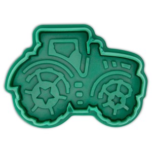 Grüner Traktor Ausstecher aus Kunststoff, 6,5 cm, für Teig und Fondant.