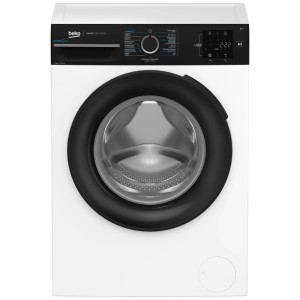 Lave-linge frontal Beko blanc WM207 avec panneau de commande noir, 7 kg, 1400 tr/min.