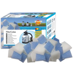Summer Fun Filter Cubes 320g pour filtres à sable, cubes blancs et bleus.