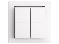 Feller Doppel-Funktaster Einsatz und Frontplatte EdizioDue Weiss