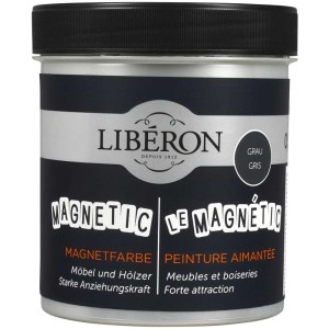 Libéron Magnetfarbe Grau, 0,5 l Dose. Magnetische Farbe für Holz und Möbel.