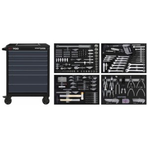 Kraftwerk servante d'atelier BT700 avec assortiment d'outils de 337 pièces et 7 tiroirs.