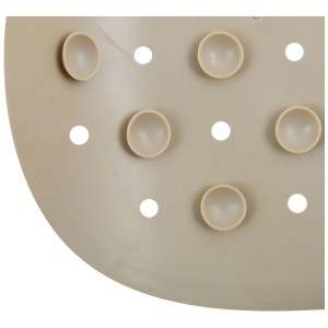 Detailaufnahme: Beige MSV Badewannenmatte aus Kautschuk mit Saugnäpfen.