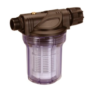 Préfiltre de pompe Gardena jusqu'à 3000 l/h, protège les pompes de jardin du sable et de la saleté.
