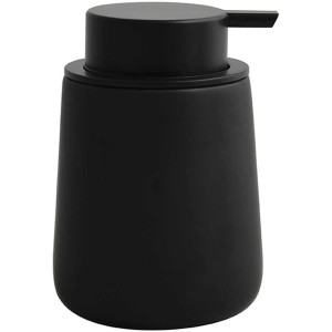 Dispenser sapone nero MSV Maonie in ceramica con finitura opaca e pompa nera.