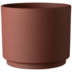 Soendgen Vaso per piante Oslo Stone, rosso effetto pietra, Ø 13 cm. Vaso cilindrico da interno.