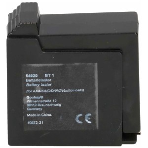 Testeur de piles noir pour piles AAA, AA, C, D, 9V et N.