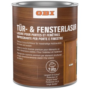OBI Impregnante per porte e finestre Mogano 2,5 l. Lasura spessa per legno, interni ed esterni, con protezione UV.