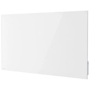 Panneau chauffant infrarouge Hombli Smart blanc en verre, rectangulaire, pour montage mural.