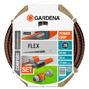 Gardena Flex tubo 15mm, 25m, set tubo da giardino con Power Grip, flessibile e stabile.
