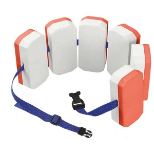Bema ausilio per il nuoto per bambini (30-60 kg) con 6 galleggianti e cinturino in nylon blu.