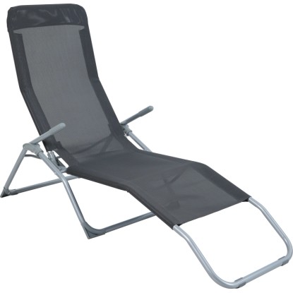 Sonnenliege Pando klappbar Anthrazit (HxBxT) 57-95 x 141 x 61 cm