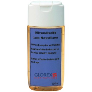 Sapone all'olio d'oliva (100ml) per feltro bagnato in flacone dosatore.