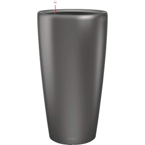 Pot de fleurs Lechuza Rondo Premium, Ø 40 cm, hauteur 75 cm, anthracite métallisé.