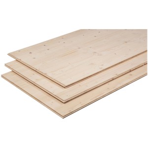 Pannello a tre strati in abete rosso 19mm con linguetta e scanalatura per pareti, pavimenti e soffitti in edilizia interna.