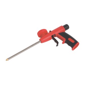 Pistola per schiuma PU Comfort con corpo rosso e impugnatura ergonomica.