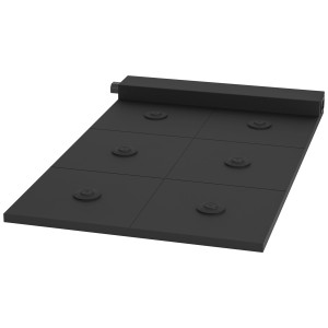 Base di ricarica multipla Eglo nera per 6 lampade da tavolo a batteria, stazione di ricarica USB per luci decorative da esterno.