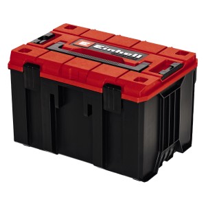 Einhell System Case E-Case M, coffre à outils en plastique rouge et noir.