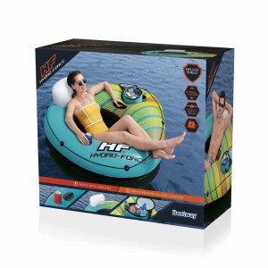 Confezione del salvagente Bestway Hydro-Force con borsa frigo, turchese/giallo, per 1 persona fino a 90 kg.
