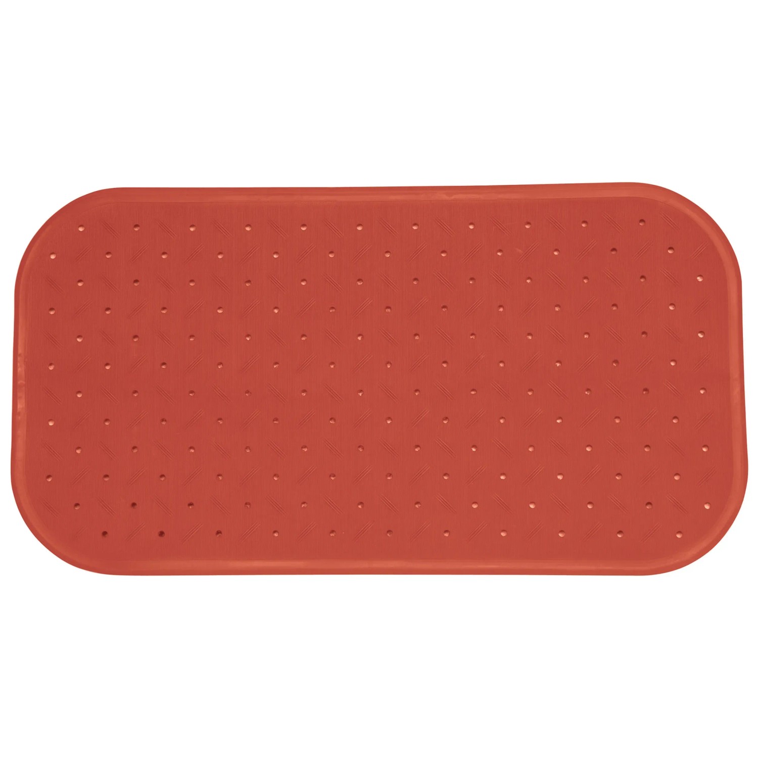Tappetino Da Bagno Antiscivolo Con Ventose, 53x53 Cm, Colore Rosso Terracotta, In PVC, Per Doccia E Vasca