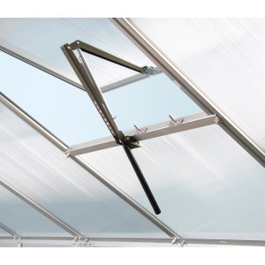 Ventomax ventilatore da tetto in serra: Apertura automatica per ventilazione ottimale.