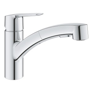 Miscelatore monocomando Grohe Start cromato con doccetta estraibile.