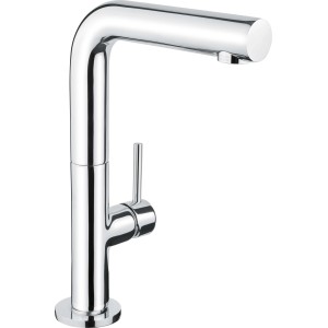 Miscelatore lavabo baliv WT-160 cromato con valvola pop-up e bocca girevole.