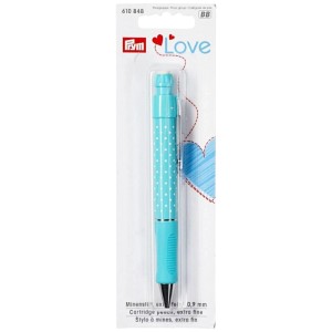 Prym Matita a mina Love, turchese, 0,9 mm. Mina fine per marcature precise nel cucito e patchwork.