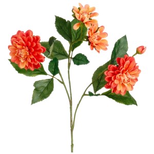 Fiore artificiale di dalia arancione (67 cm) in polietilene per una decorazione duratura.