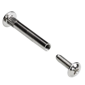 Bullone di collegamento M4 con manicotto, interamente in metallo, campo di serraggio 36-46 cm per accessori per mobili.