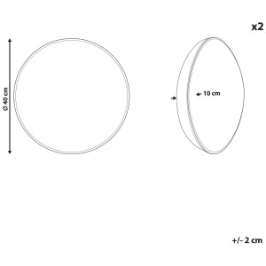 Beliani Cuscini giardino Torretta in poliestere bianco crema Ø 40 cm / set 2
