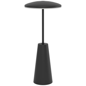 Lampada da tavolo a batteria Eglo Piccola nera, dimmerabile, adatta per esterni.