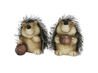 Igel aus Keramik mit Stoff Braun 7,5 cm