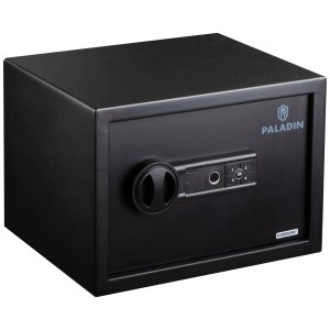 Coffre-fort pour meubles Paladin noir avec lecteur d'empreintes digitales, 25x35x25 cm.