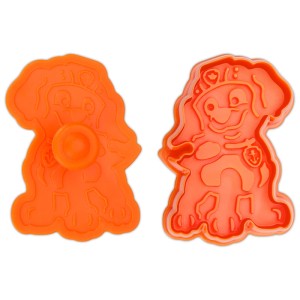 Oranger Paw Patrol Ausstecher Zuma mit Auswerfer für Plätzchen und Fondant.