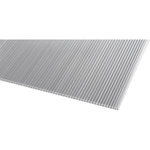 Pannello alveolare trasparente, 10 mm di spessore, 200x105 cm, per coperture in plastica.