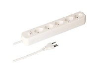 Basic Line Multipresa 5 x tipo13 orizzontale con interruttore Bianco