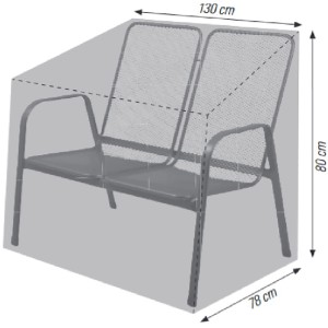 Copertura Acamp antracite per panca da giardino a 2 posti con dimensioni.