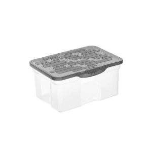 Rotho Ranger Box, 4,5 l, anthrazitfarbener Deckel, transparente Aufbewahrungsbox.