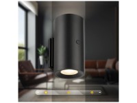 Briloner® Applique a batteria Misy Nero (HxLxP) 12 x 7,5 x 6 cm / 2 W / 200 lm