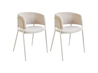 Beliani Chaise de salle à manger Springer tissu chenille Beige clair 2 pcs