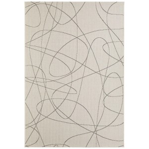 Tappeto da esterno Andiamo Houston, beige-antracite, 120x170 cm. Tappeto in polipropilene resistente alle intemperie con motivo moderno.
