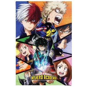 Maxiposter "My Hero Academia" mit Charakter-Mosaik, 61x91,5 cm. Anime Poster für Fans.