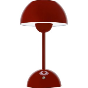 Lampada da tavolo a LED solare Messina rossa, Ø 16 cm, alta 27,5 cm, per esterni.