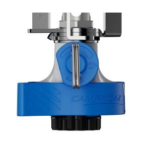 Fornello a gas Campingaz Camping Connect, fornello compatto per campeggio e outdoor con dettagli blu.