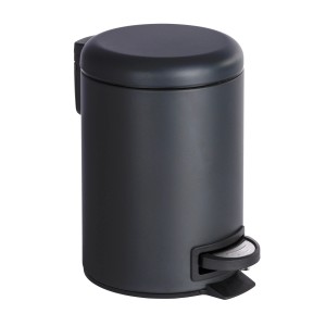 Wenko Leman pattumiera a pedale nera, 3L, per bagno e toilette.